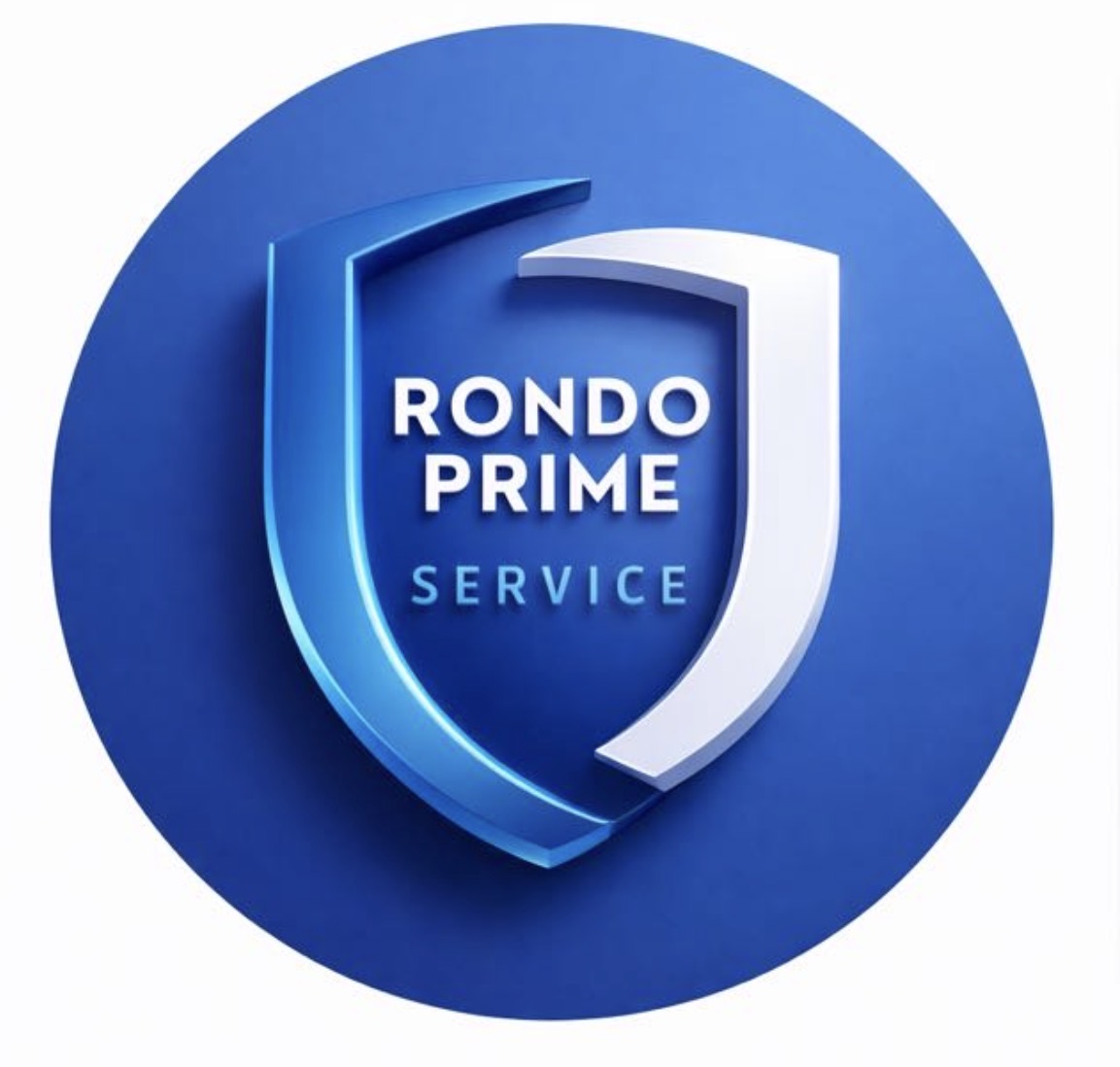 Escudo azul e branco da Rondo Prime Service